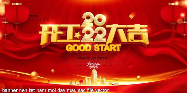 banner nen tet nam moi day mau sac file vector